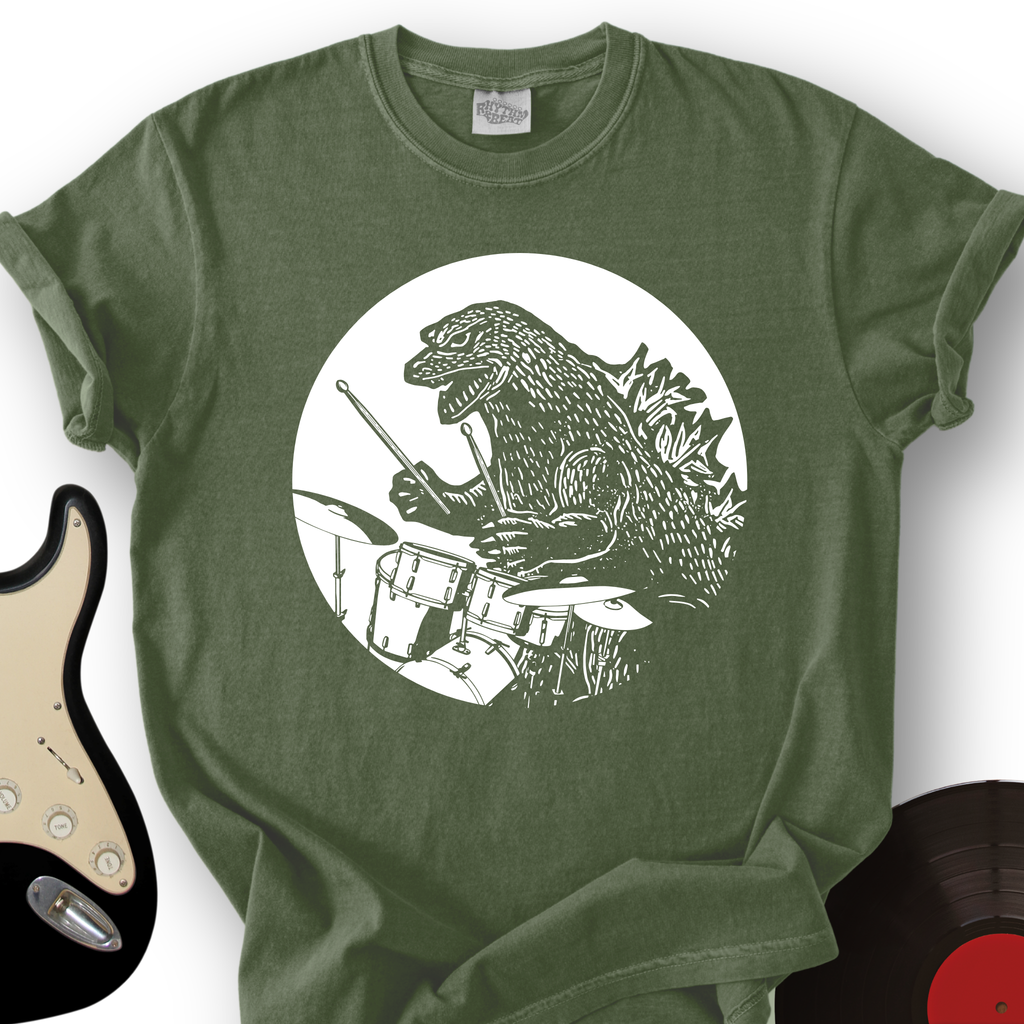 Dino Playing Drums T-Shirt product image 5