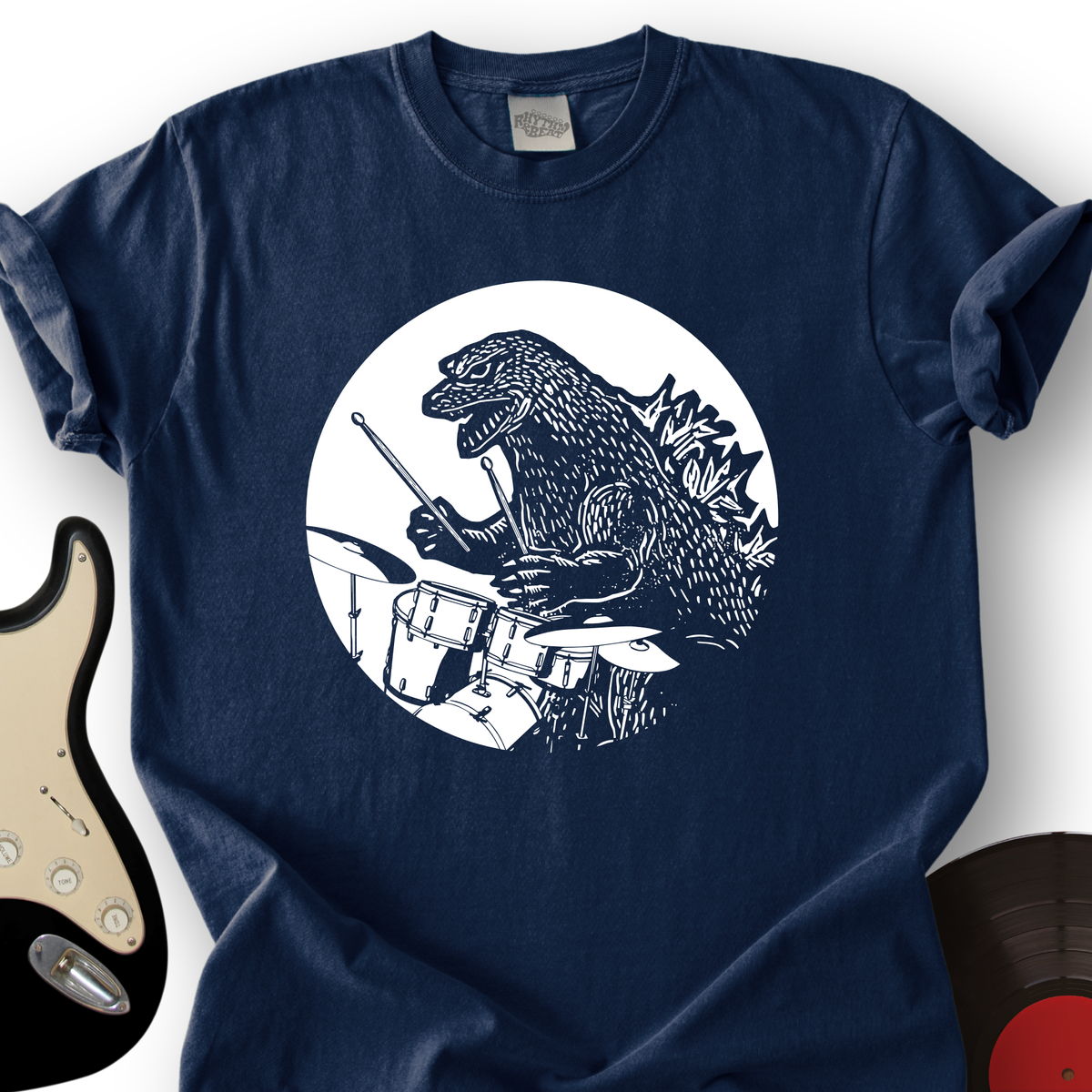 Dino Playing Drums T-Shirt product image 3