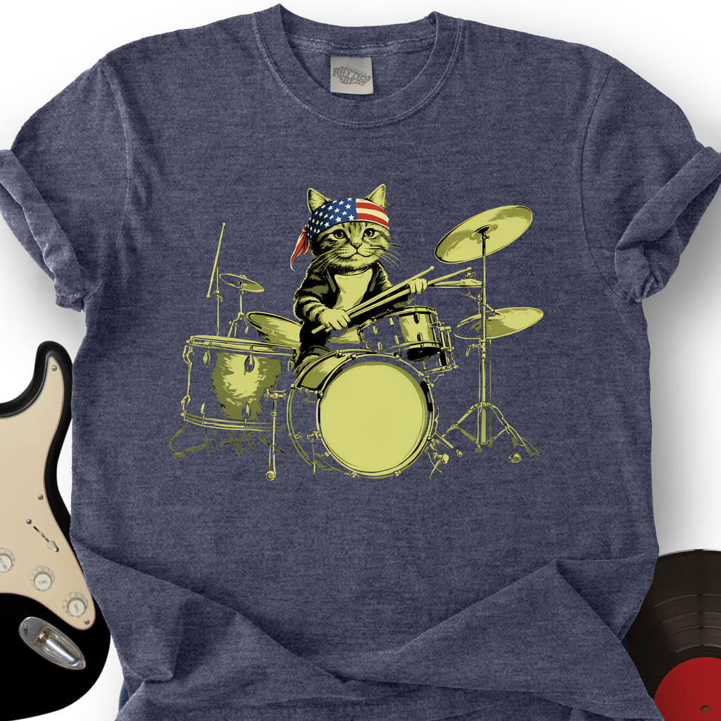 USA Cat Drums T-Shirt product image 3