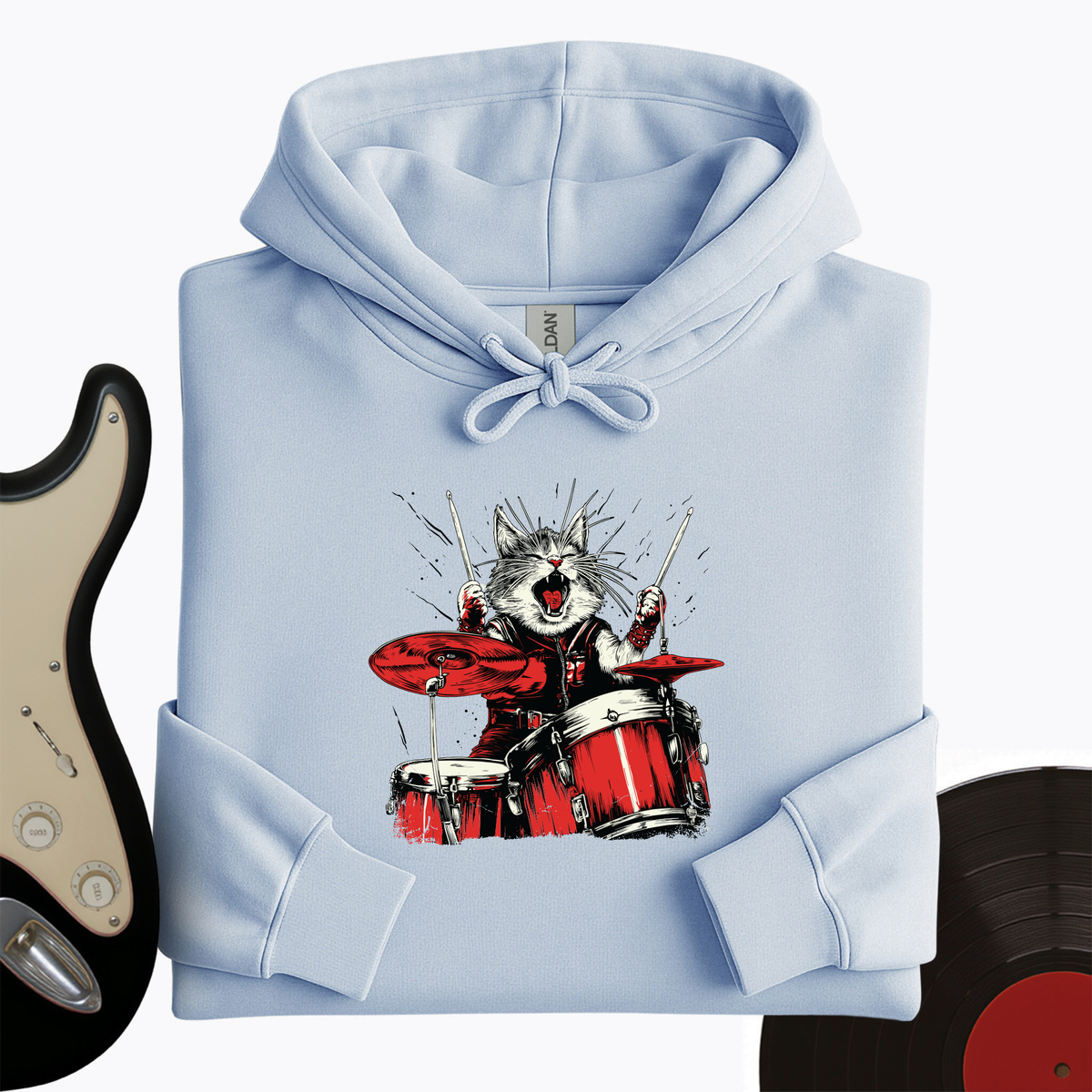 Cat Playing Drums Hoodie product image 9