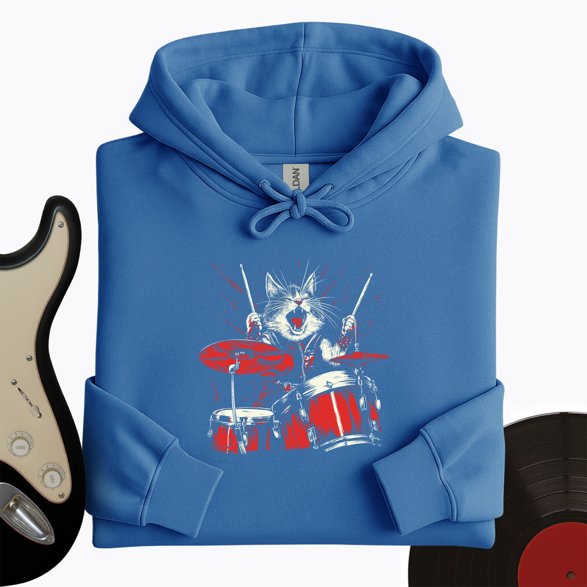 Cat Playing Drums Hoodie product image 8