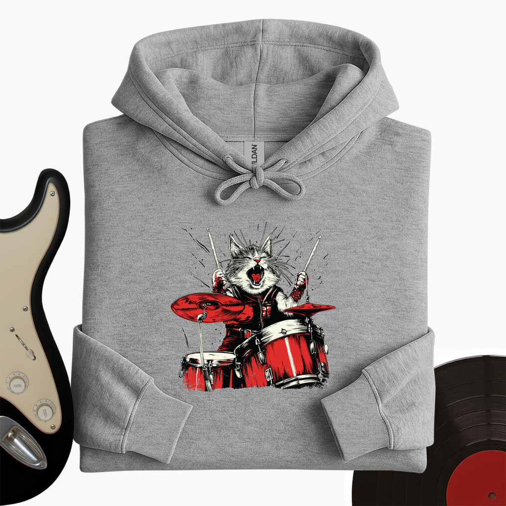 Cat Playing Drums Hoodie product image 5