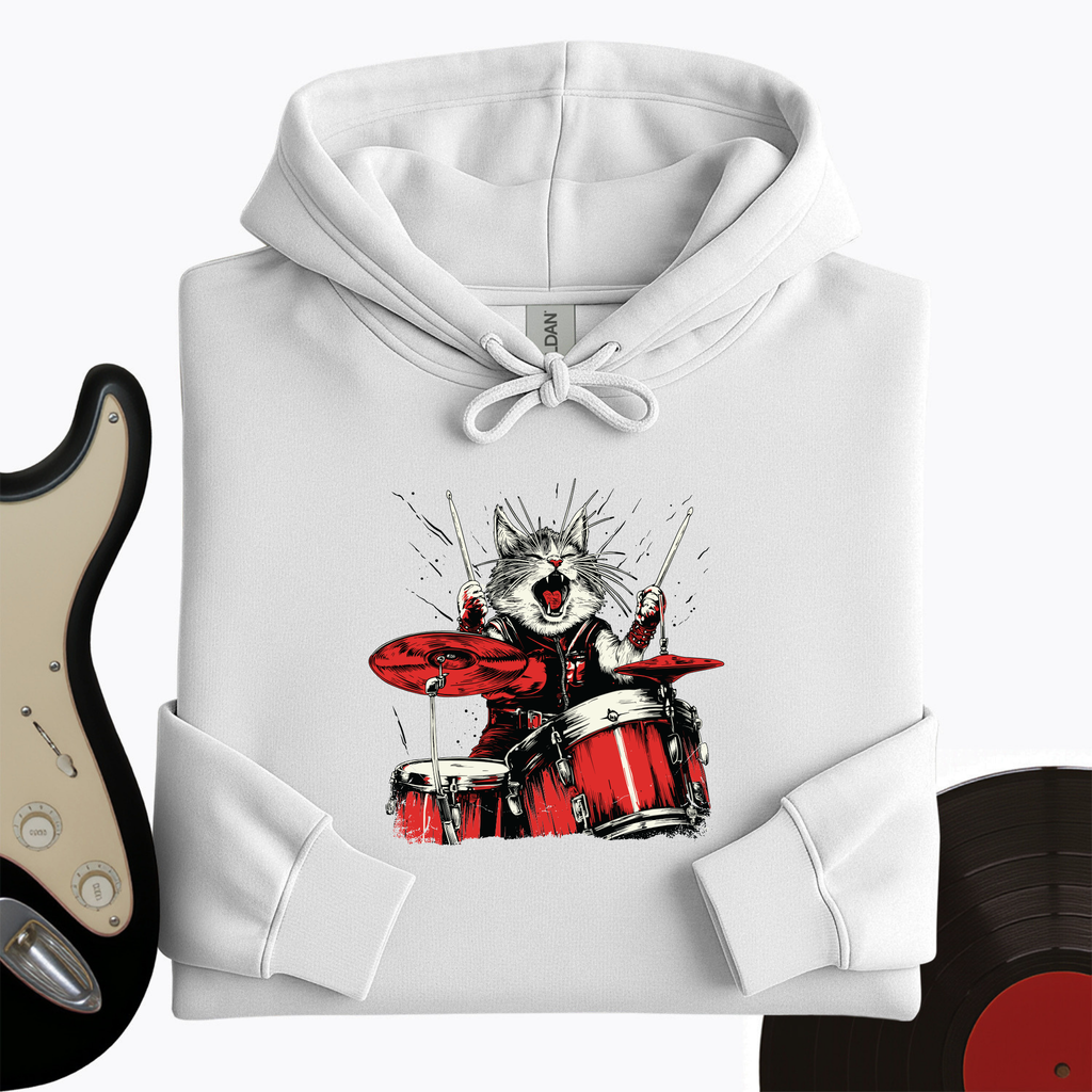 Cat Playing Drums Hoodie product image 6
