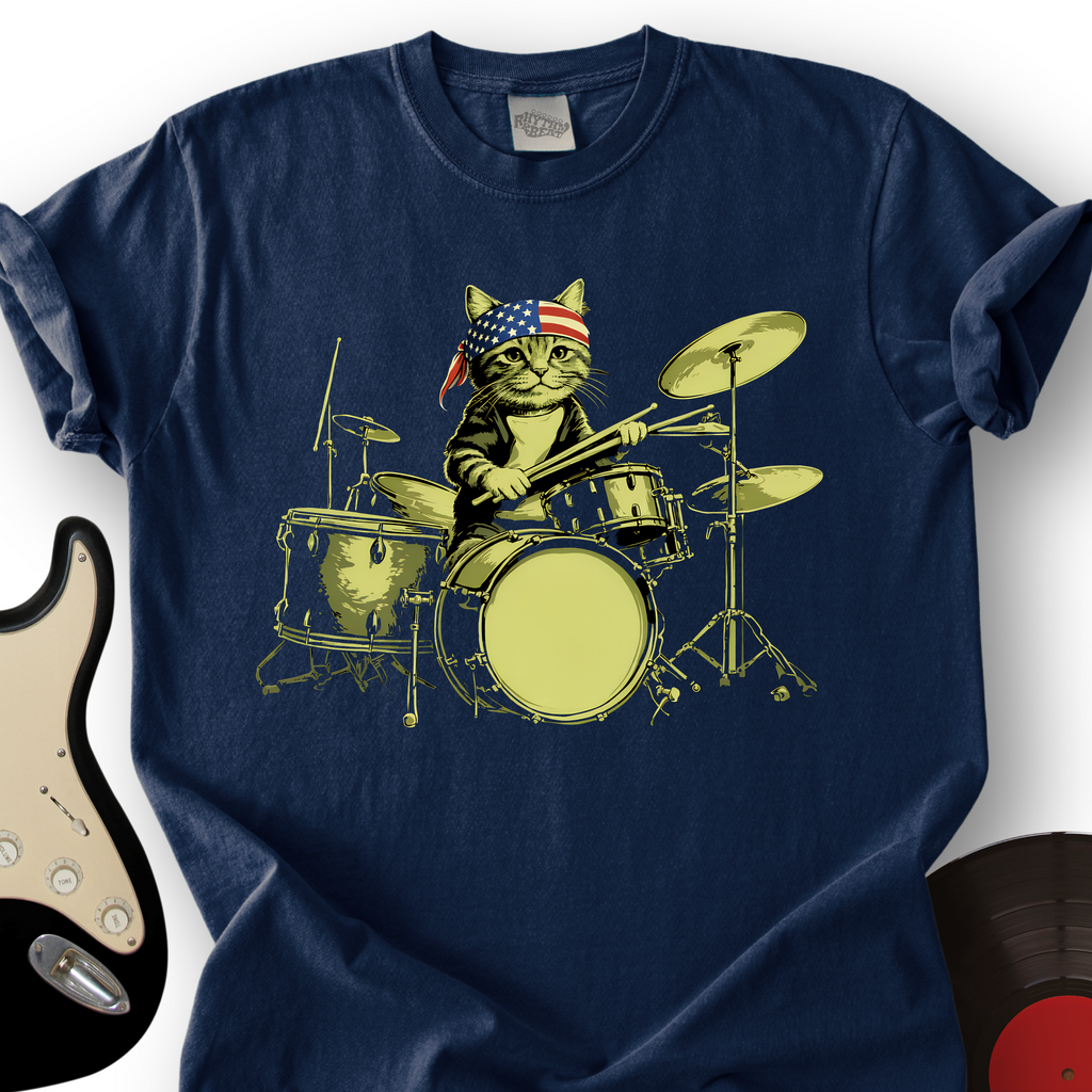 USA Cat Drums T-Shirt product image 5