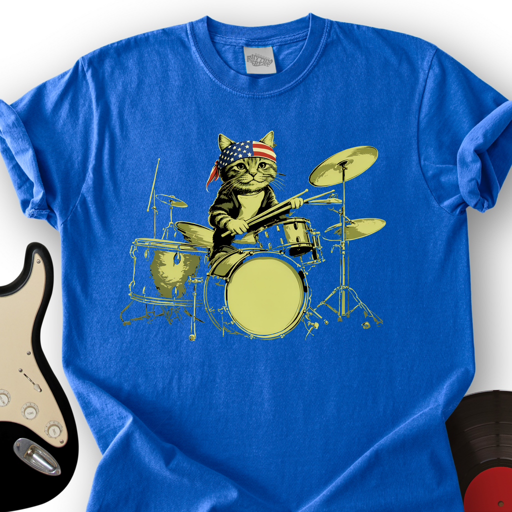 USA Cat Drums T-Shirt product image 6