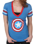Captain America Shield Junior V-Neck Shirt product image 1