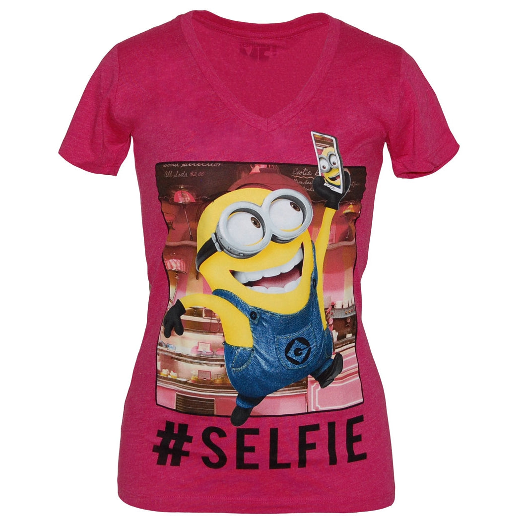Despicable Me Selfie Minion Junior V-Neck Shirt product image 1