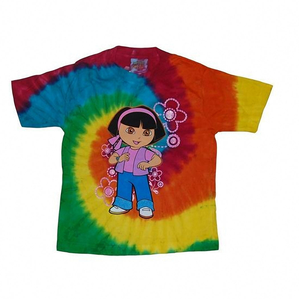 Dora Cutie Flower Tye Dye Kids T-Shirt product image 1