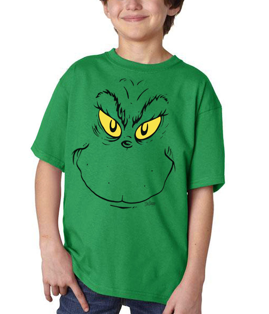 Dr. Seuss Grinch Face Youth T-Shirt product image 1