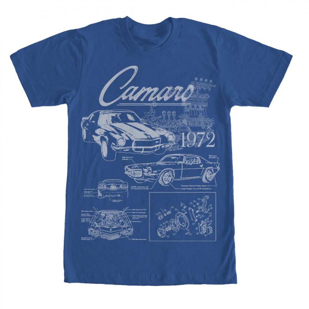 Chevy Camaro 1972 Schematics T-Shirt product image 1