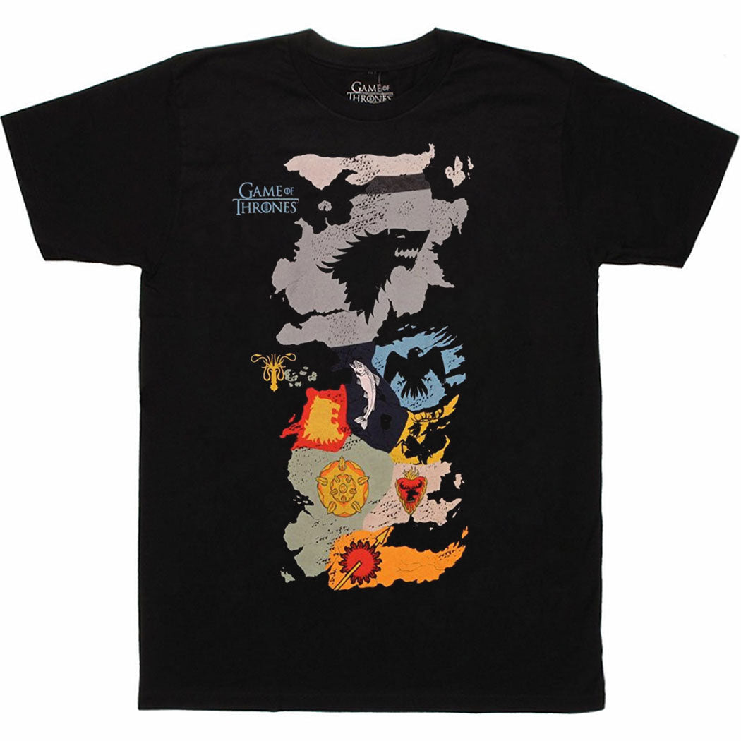 Game of Thrones Westeros Sigil House Map T-Shirt product image 1