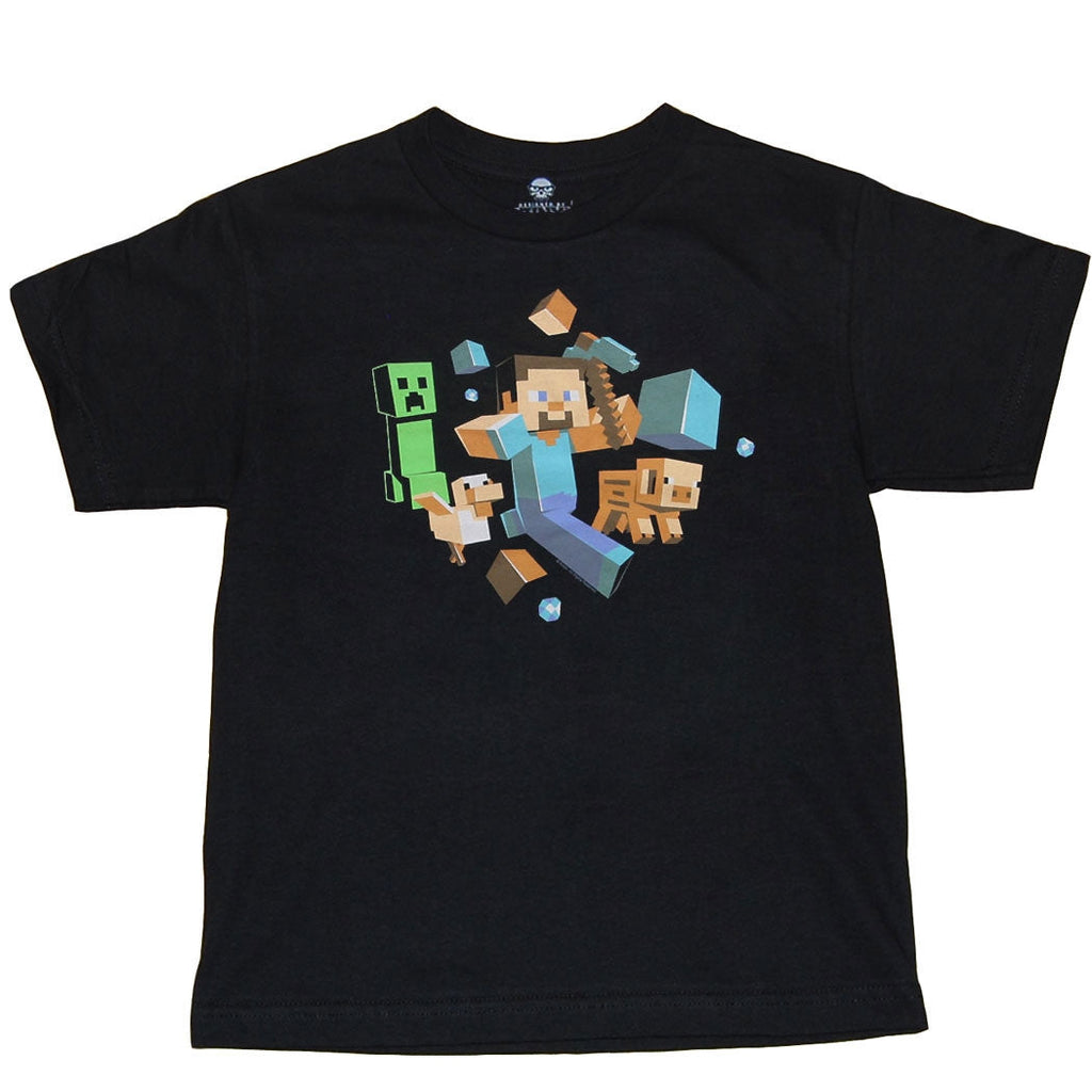 Minecraft Run Away Steve Youth Kids T-Shirt product image 1