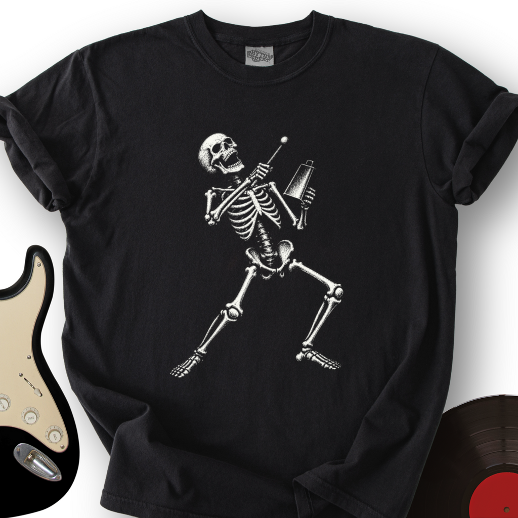 Skeleton Cowbell Player T-Shirt product image 1