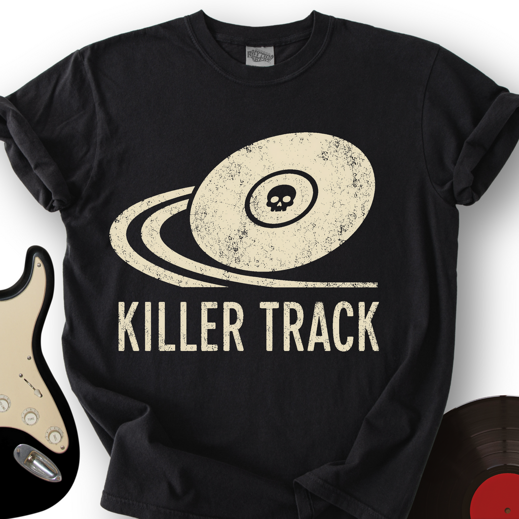 Killer Track Skull Vinyl T-Shirt product image 1
