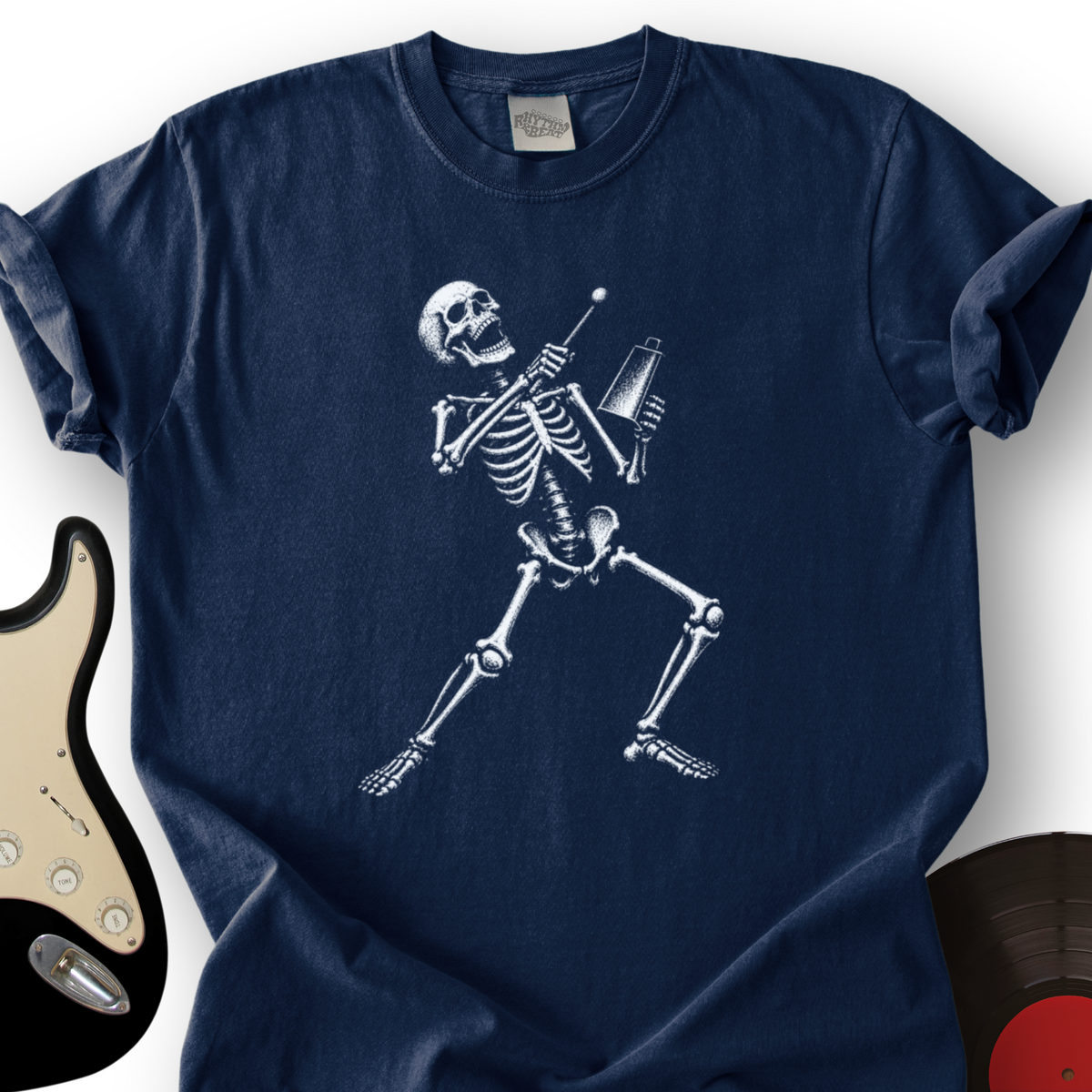 Skeleton Cowbell Player T-Shirt product image 5