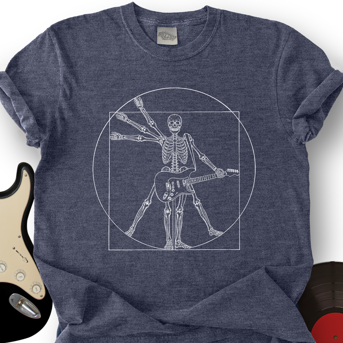 Vitruvian Guitar Skeleton T-Shirt product image 3