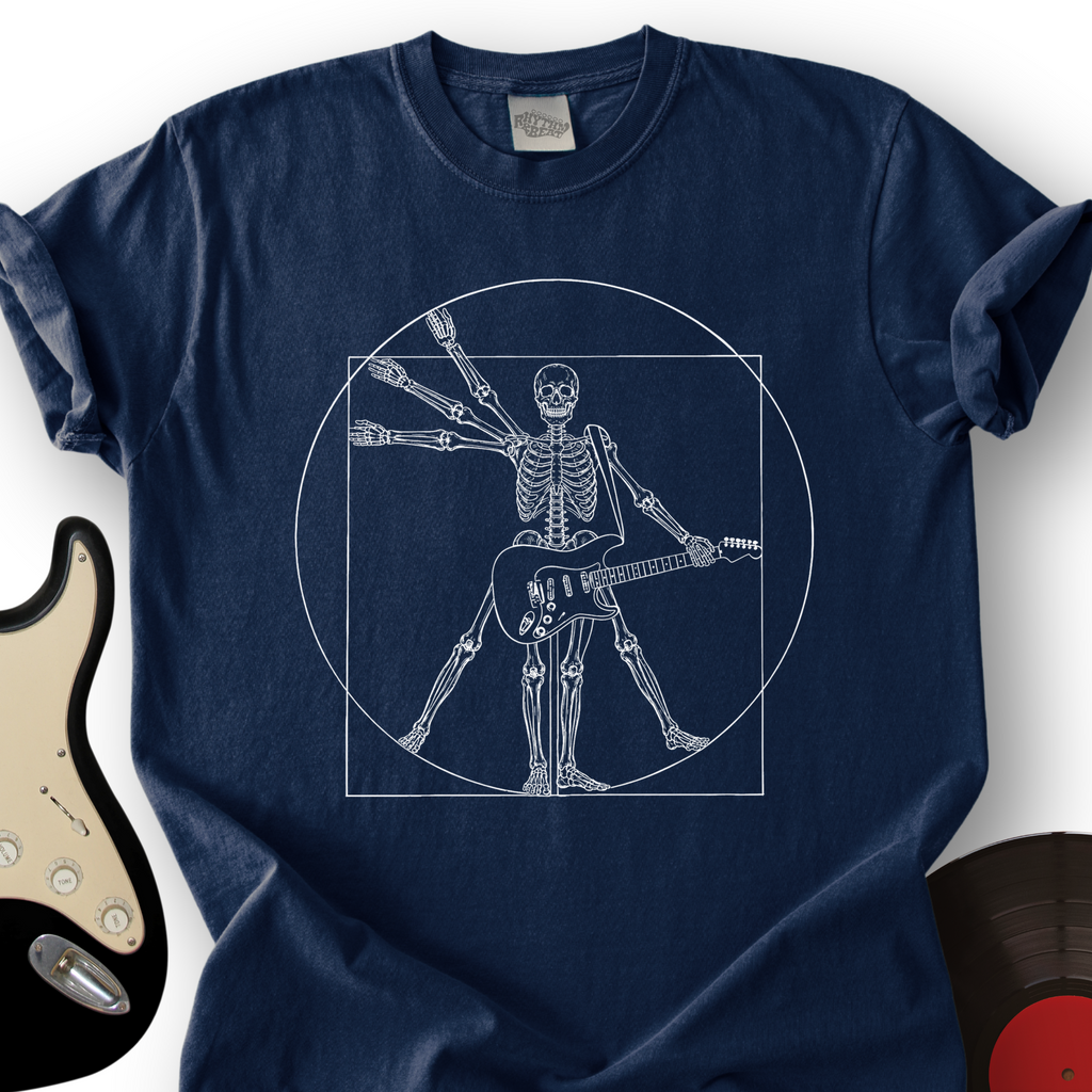 Vitruvian Guitar Skeleton T-Shirt product image 5