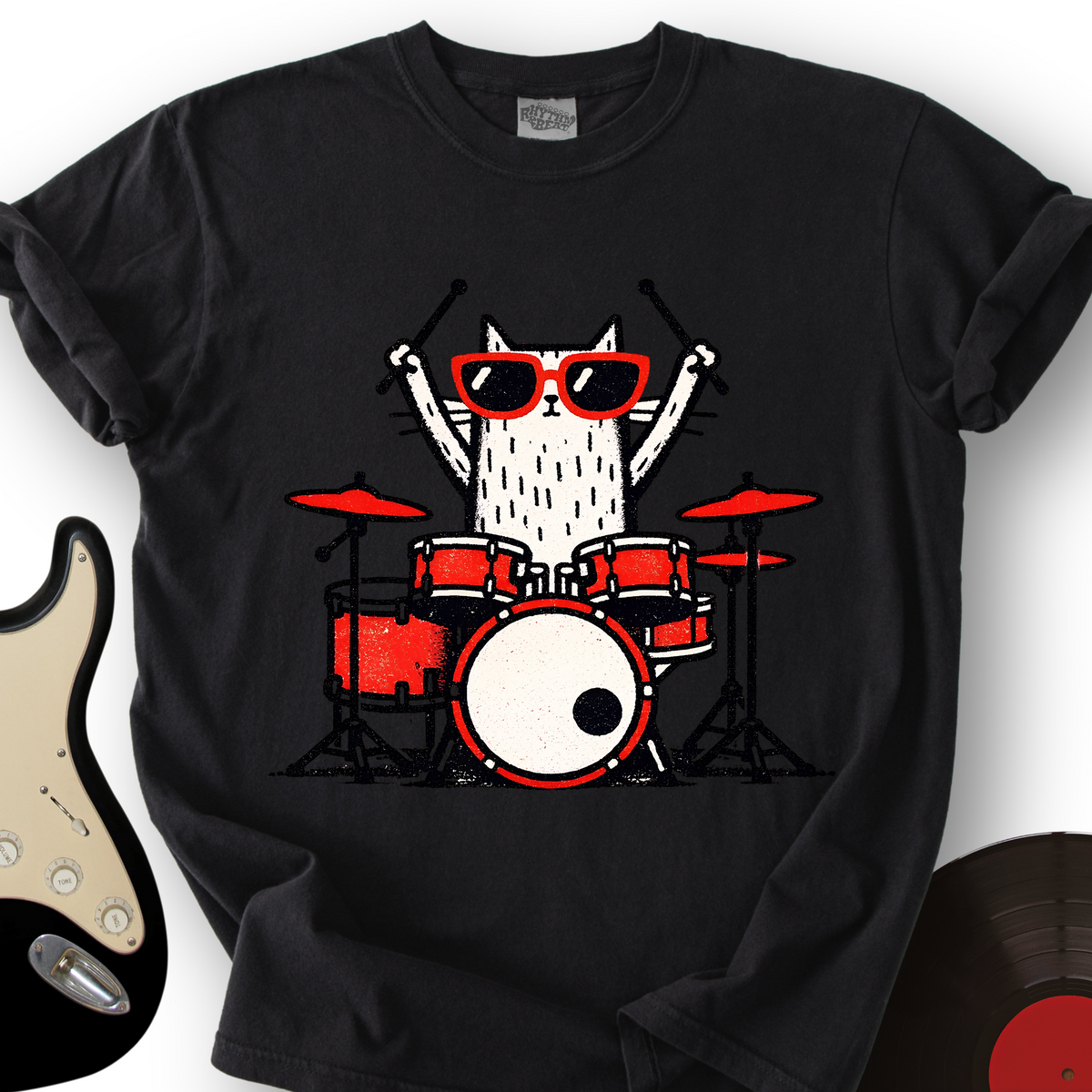 Blocky Cat Drums T-Shirt product image 1
