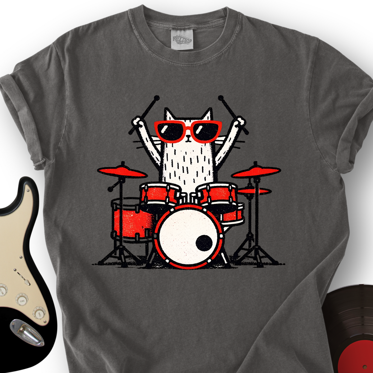 Blocky Cat Drums T-Shirt product image 2