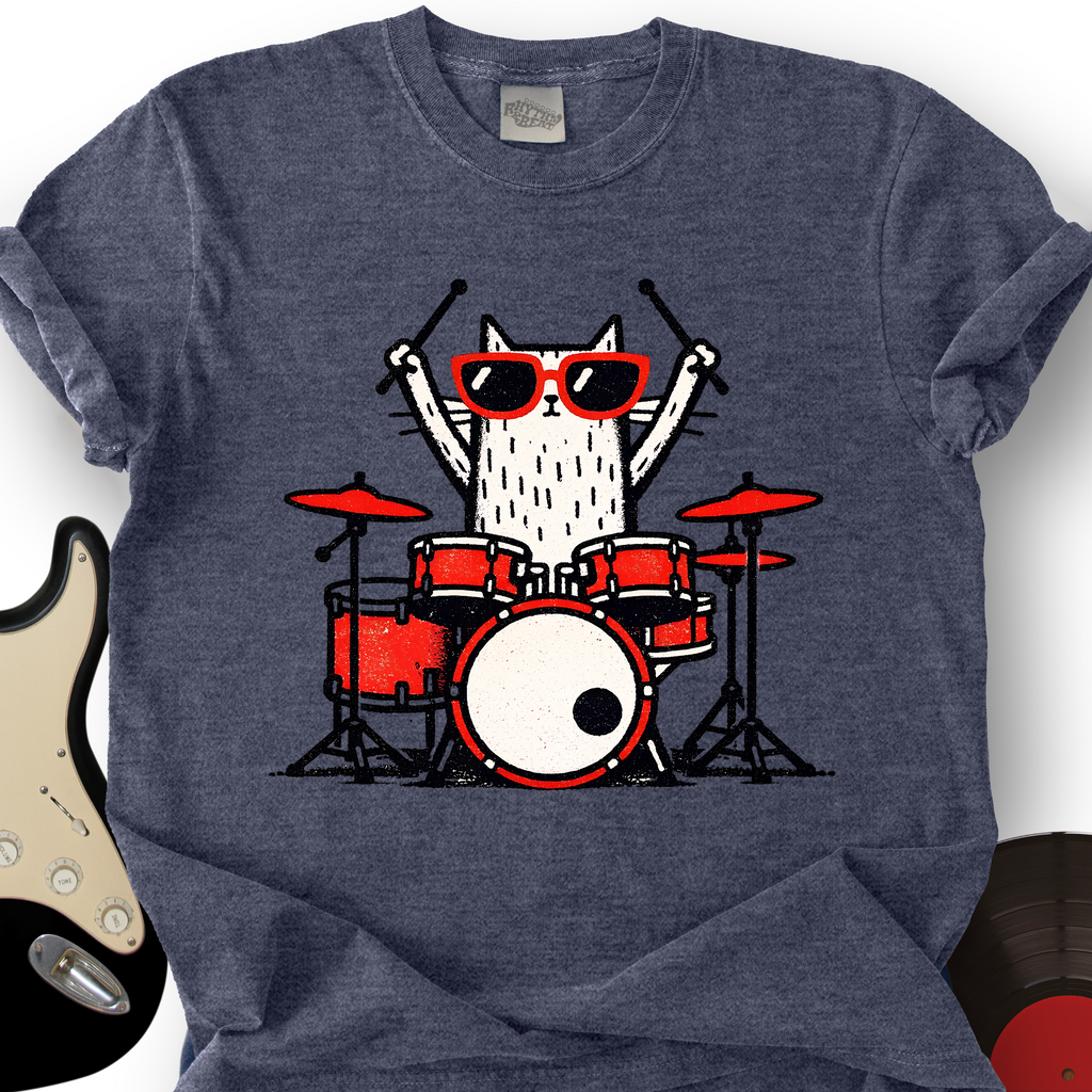 Blocky Cat Drums T-Shirt product image 3