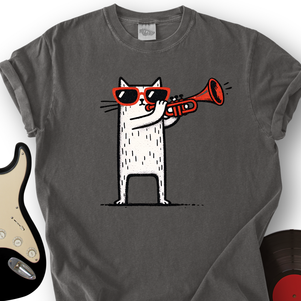 Blocky Cat Trumpet T-Shirt product image 2