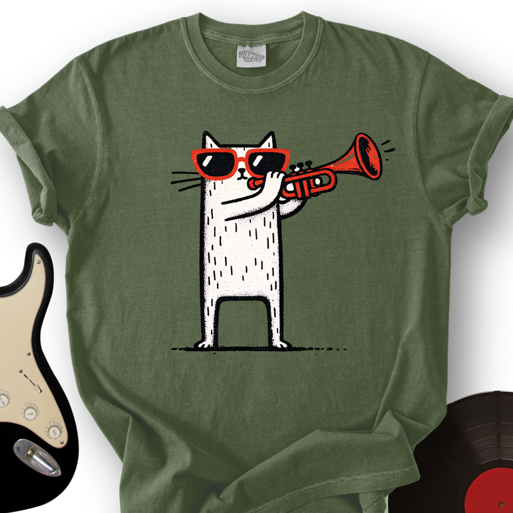 Blocky Cat Trumpet T-Shirt product image 4