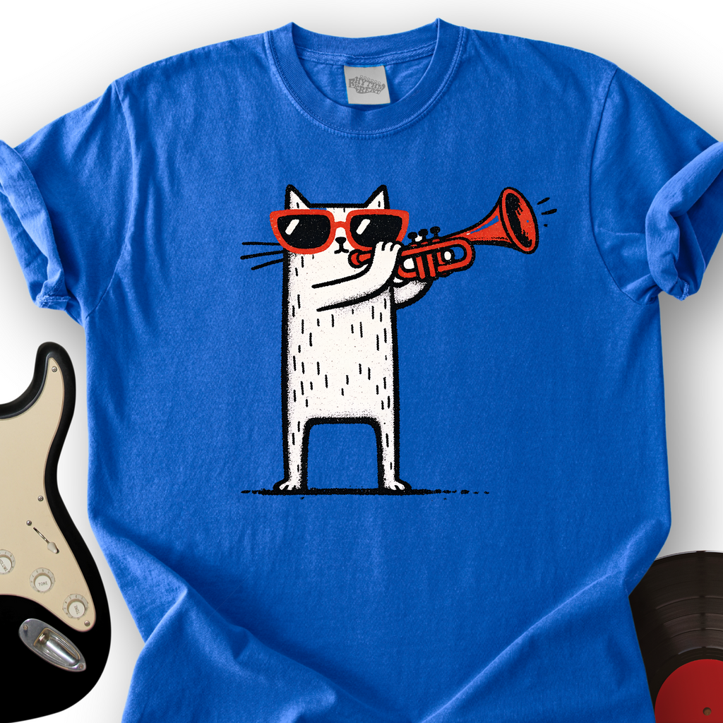 Blocky Cat Trumpet T-Shirt product image 6