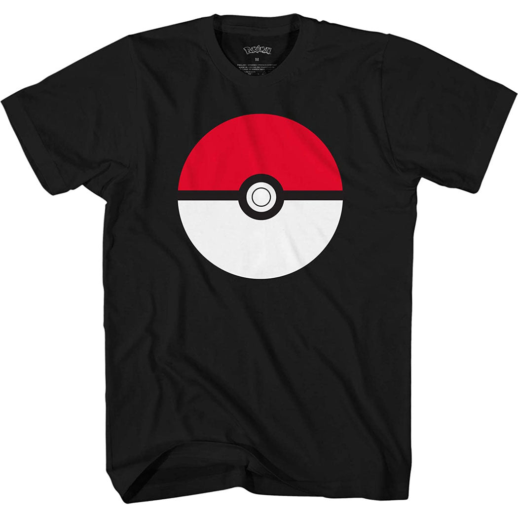 Pokemon Pokeball Adult Black T-Shirt product image 1