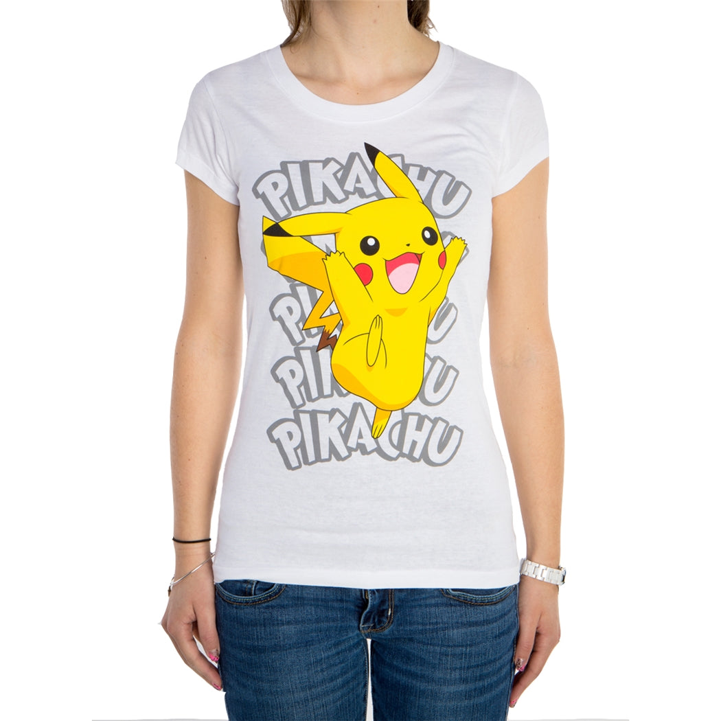 Pokemon Pikachu Name Repeat Junior Ladies T-Shirt product image 1