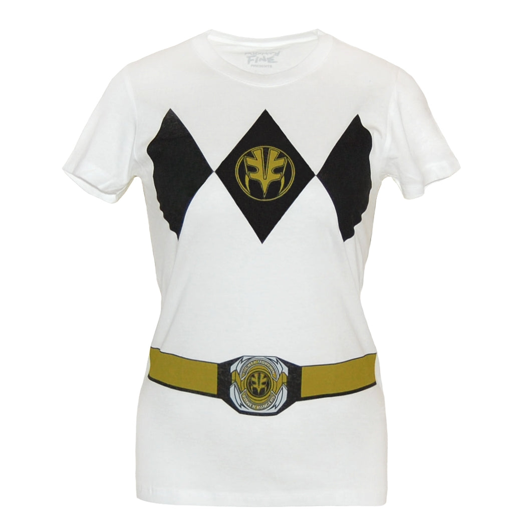 Power Rangers White Ranger Costume Junior Women's T-Shirt product image 1